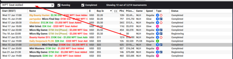 WPT seat added